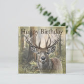 Happy Birthday Deer Feiertagskarte (Stehend Vorderseite)
