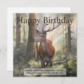 Happy Birthday Deer Feiertagskarte (Vorne/Hinten)