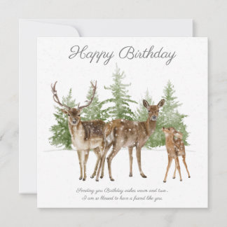 Happy Birthday Deer Feiertagskarte