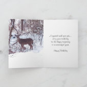 Happy Birthday Deer Foto Nature Card Karte (Innenseite)