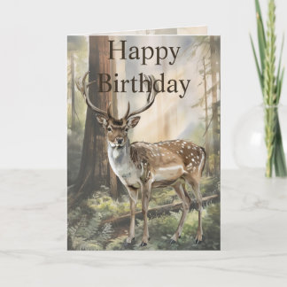 Happy Birthday Deer Karte