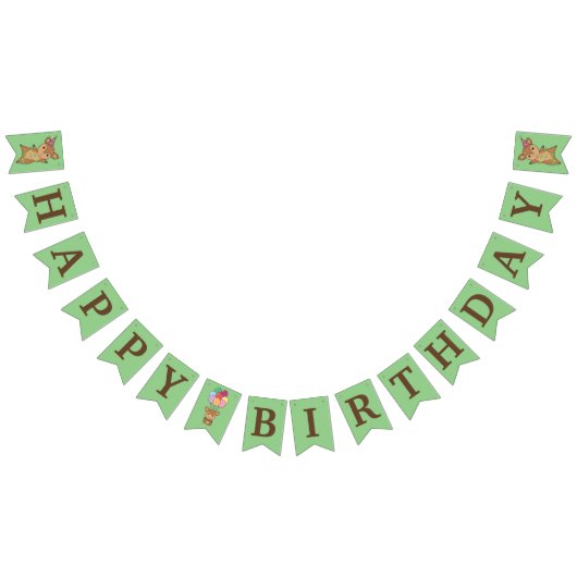 Happy Birthday Deer Party Bunting Flags Wimpelkette (Alle)
