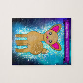 Happy Birthday Deer Puzzle mit Glitzer Stars (Horizontal)