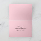 Happy Birthday Delicate Rosa Rose Karte (Innenseite)