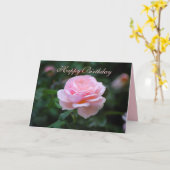Happy Birthday Delicate Rosa Rose Karte (Gelbe Blume)