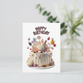 Happy Birthday Delightful Birthday Cake Postkarte (Stehend Vorderseite)