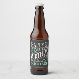 Happy Birthday Design, dekorativer Vintager Stil Bierflaschenetikett