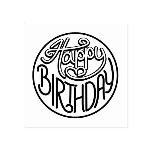 Happy Birthday Design Gummistempel (Prägung)