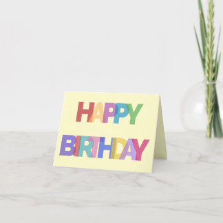 Happy Birthday Design in fröhlichen Farben Dankeskarte
