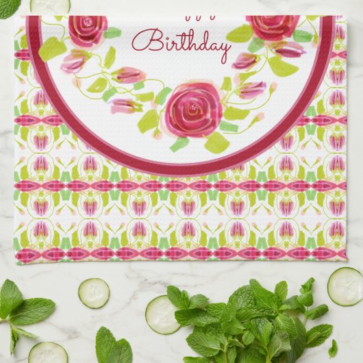 Happy Birthday Designed Geschirrtuch (Gefaltet)