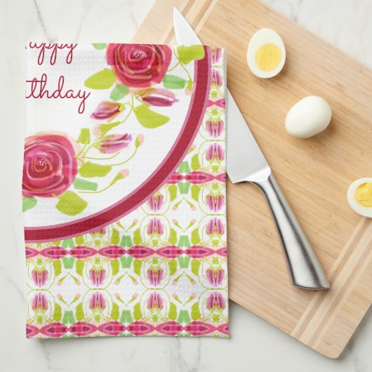 Happy Birthday Designed Geschirrtuch (Viertel Falte)