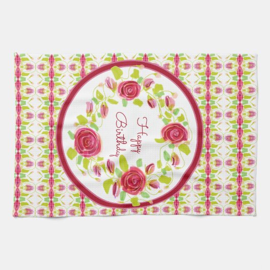 Happy Birthday Designed Geschirrtuch (Horizontal)