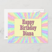 Happy Birthday Diana Postkarte (Vorne/Hinten)