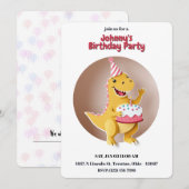 Happy Birthday Dino Einladung (Vorne/Hinten)