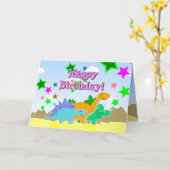 Happy Birthday Dinos Card Karte (Gelbe Blume)