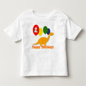Happy Birthday Dinosaur 2 Years Balloons T - Shirt (Vorderseite)