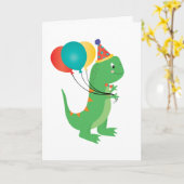Happy Birthday Dinosaur Balloons Karte (Gelbe Blume)