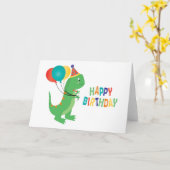 Happy Birthday Dinosaur Balloons Karte (Gelbe Blume)