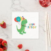 Happy Birthday Dinosaur Balloons Serviette (Beispiel)