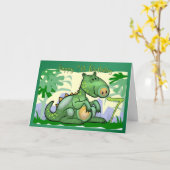 Happy Birthday Dinosaur Card 7. Geburtstag Karte (Gelbe Blume)