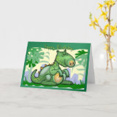 Happy Birthday Dinosaur Card Karte (Gelbe Blume)