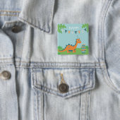 Happy Birthday Dinosaur Cartoon Button (Beispiel)