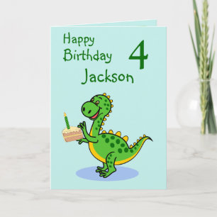 Happy Birthday Dinosaur Faltkarte Karte