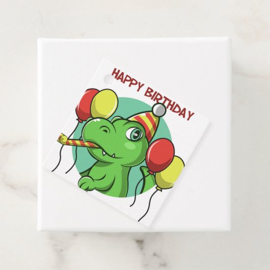 Happy Birthday Dinosaur Geschenkanhänger (Beispiel)