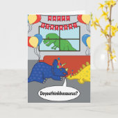Happy Birthday Dinosaur Joke Meme Card Karte (Gelbe Blume)