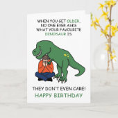 Happy Birthday Dinosaur Joke Meme Karte (Gelbe Blume)