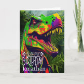 Happy Birthday Dinosaur Jungle Roar Card Karte (Vorderseite)