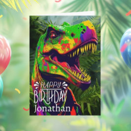 Happy Birthday Dinosaur Jungle Roar Card Karte