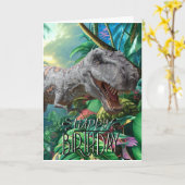 Happy Birthday Dinosaur Large T Rex Jurassic Card Karte (Gelbe Blume)