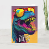 Happy Birthday Dinosaur Niedlich Card Karte (Vorderseite)