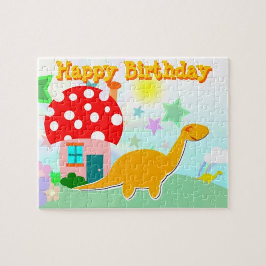 Happy Birthday Dinosaur Puzzle (Horizontal)