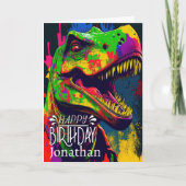 Happy Birthday Dinosaur Roar Card Karte (Vorderseite)