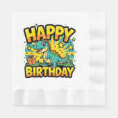 Happy Birthday Dinosaur Serviette (Vorderseite)