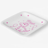 happy birthday dinosaur square pappteller (Gewinkelt)