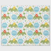 Happy Birthday Dinosaur Triceratops Name Age Geschenkpapier (Flach)