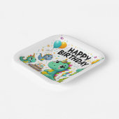 Happy Birthday Dinosaurier Pappteller (Gewinkelt)