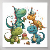 Happy Birthday Dinosaurier Poster (Vorne)
