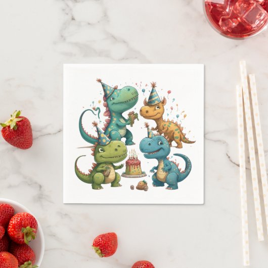 Happy Birthday Dinosaurier Serviette (Beispiel)