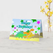 Happy Birthday Dinosaurs Card Karte (Gelbe Blume)