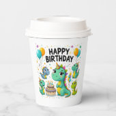 Happy Birthday Dinosaurs Paper Cups Pappbecher (Rückseite)