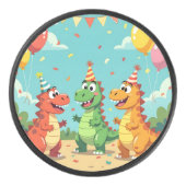 Happy birthday dinosaurs theme eishockey puck (Vorderseite)