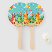 Happy birthday dinosaurs theme fächer (Vorne und Hinten)