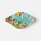 Happy birthday dinosaurs theme pappteller (Gewinkelt)