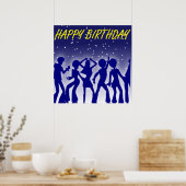 "HAPPY BIRTHDAY" DISCO DANCERS POSTER (Küche)