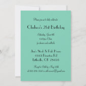 Happy Birthday Diva Girl| DIREKT| Jade Einladung (Rückseite)