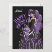 Happy Birthday Diva Girl | DIY Name | LILA Einladung (Vorderseite)